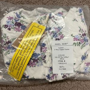 NWT Angel Dear Zip Footie Pajamas